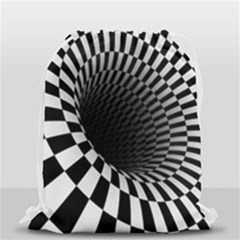 3d Optical Illusion, Dark Hole, Funny Effect Drawstring Bag (small) by Casemiro
