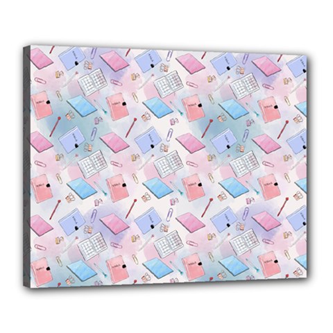 Notepads Pens And Pencils Canvas 20  X 16  (stretched) by SychEva