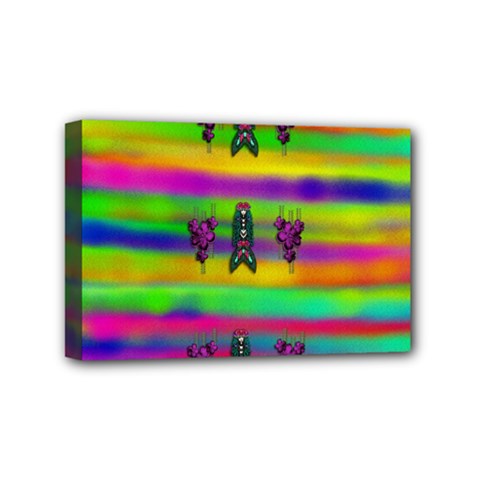 Mermaids And Unicorn Colors For Flower Joy Mini Canvas 6  X 4  (stretched) by pepitasart