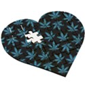 Weed Pattern Wooden Puzzle Heart View3