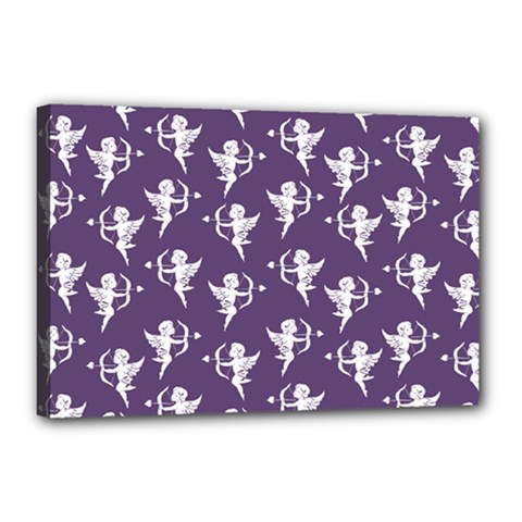 Cupid Pattern Canvas 18  X 12  (stretched) by Valentinaart