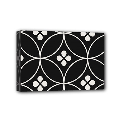 Black And White Pattern Mini Canvas 6  X 4  (stretched) by Valentinaart