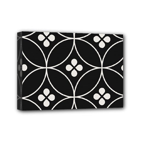Black And White Pattern Mini Canvas 7  X 5  (stretched) by Valentinaart