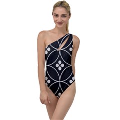 Black And White Pattern To One Side Swimsuit by Valentinaart