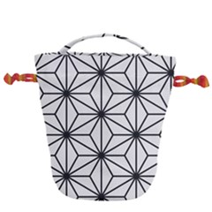 Black And White Pattern Drawstring Bucket Bag by Valentinaart