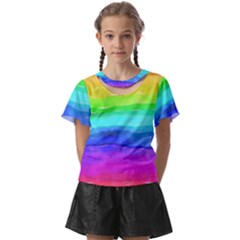 Watercolor Rainbow Kids  Front Cut Tee by Valentinaart