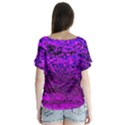 Magenta waves flow series 2 V-Neck Flutter Sleeve Top View2