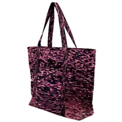 Pink  Waves Flow Series 11 Zip Up Canvas Bag by DimitriosArt