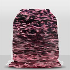 Pink  Waves Flow Series 11 Drawstring Bag (small) by DimitriosArt