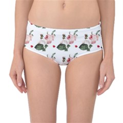Love Spring Floral Mid-waist Bikini Bottoms by Janetaudreywilson