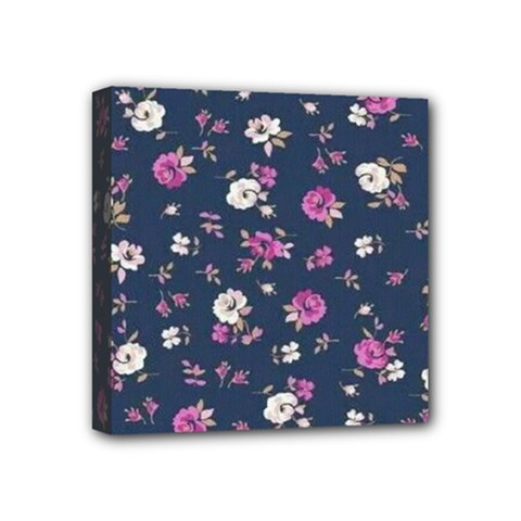 Flowers Pattern Mini Canvas 4  X 4  (stretched) by Sparkle