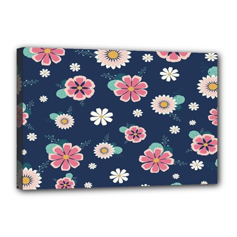 Flowers Pattern Canvas 18  X 12  (stretched) by Sparkle