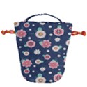 Flowers Pattern Drawstring Bucket Bag View1