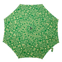 Liquid Art Pouring Abstract Seamless Pattern Lover Green Maze Hook Handle Umbrellas (small) by artico
