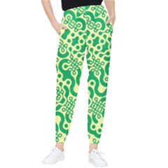 Liquid Art Pouring Abstract Seamless Pattern Lover Green Maze Tapered Pants by artico