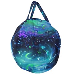 Blue Galaxy Giant Round Zipper Tote by Dazzleway