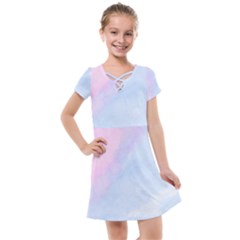 Watercolor Clouds2 Kids  Cross Web Dress by Littlebird