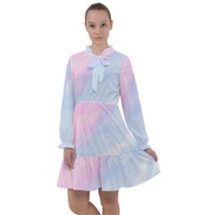 Watercolor Clouds2 All Frills Chiffon Dress by Littlebird