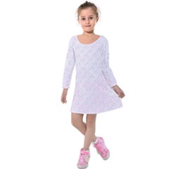 Unicorns Pattern Kids  Long Sleeve Velvet Dress by Littlebird