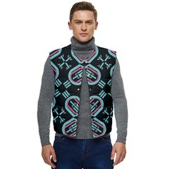 Abstract Pattern Geometric Backgrounds   Men s Short Button Up Puffer Vest	 by Eskimos