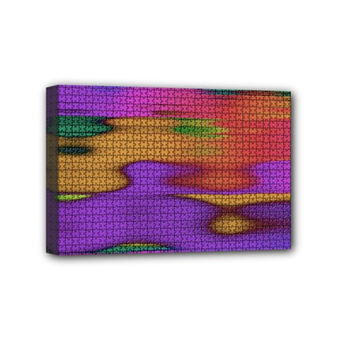 Puzzle Landscape In Beautiful Jigsaw Colors Mini Canvas 6  X 4  (stretched) by pepitasart