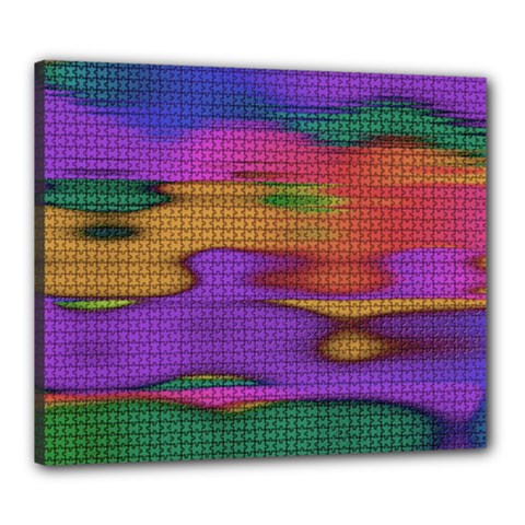 Puzzle Landscape In Beautiful Jigsaw Colors Canvas 24  X 20  (stretched) by pepitasart