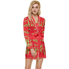 Abstract Pattern Geometric Backgrounds   Long Sleeve Satin Robe by Eskimos