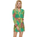 Abstract pattern geometric backgrounds   Long Sleeve Satin Robe View1