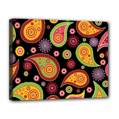 Paisley Pattern Design Canvas 14  X 11  (stretched) by befabulous