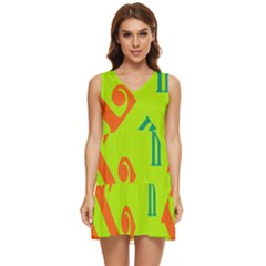 Abstract Pattern Geometric Backgrounds   Tiered Sleeveless Mini Dress by Eskimos