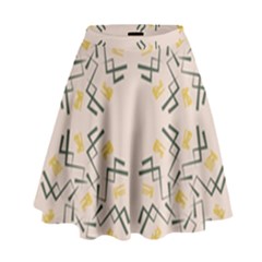 Abstract Pattern Geometric Backgrounds   High Waist Skirt by Eskimos