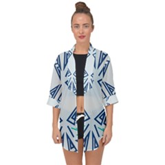 Abstract Pattern Geometric Backgrounds   Open Front Chiffon Kimono by Eskimos