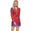 Abstract pattern geometric backgrounds   Long Sleeve Satin Robe View1