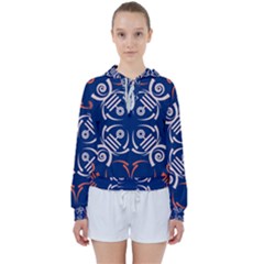 Abstract Pattern Geometric Backgrounds   Women s Tie Up Sweat by Eskimos