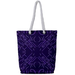 Abstract Pattern Geometric Backgrounds   Full Print Rope Handle Tote (small) by Eskimos