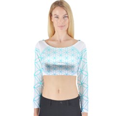 Flower Of Life  Long Sleeve Crop Top by tony4urban