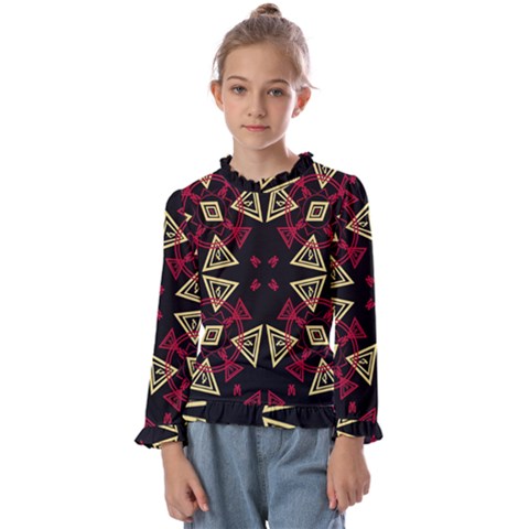 Abstract Pattern Geometric Backgrounds   Kids  Frill Detail Tee by Eskimos
