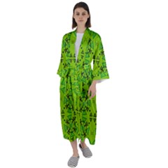 Abstract Pattern Geometric Backgrounds   Maxi Satin Kimono by Eskimos