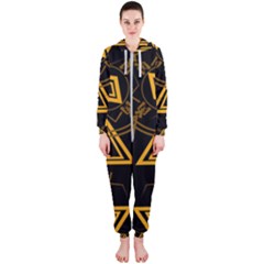 Abstract Pattern Geometric Backgrounds   Hooded Jumpsuit (ladies) by Eskimos