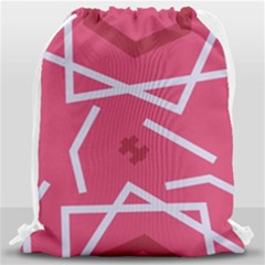 Abstract Pattern Geometric Backgrounds   Drawstring Bag (large) by Eskimos