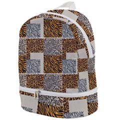Animal Skin Pattern Zip Bottom Backpack by Sparkle