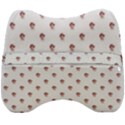 Weird Fantasy Bird Drawing Motif Pattern Velour Head Support Cushion View2