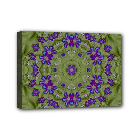 Retro And Tropical Paradise Artwork Mini Canvas 7  X 5  (stretched) by pepitasart