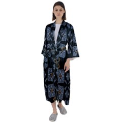 Abstract Pattern Geometric Backgrounds   Maxi Satin Kimono by Eskimos