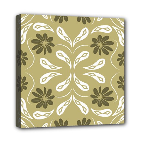 Folk Flowers Print Floral Pattern Ethnic Art Mini Canvas 8  X 8  (stretched) by Eskimos