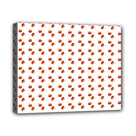 Kawaii Pumpkin Patt White Canvas 10  X 8  (stretched) by violetheavensky