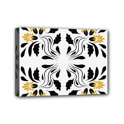 Folk Flowers Print Floral Pattern Ethnic Art Mini Canvas 7  X 5  (stretched) by Eskimos