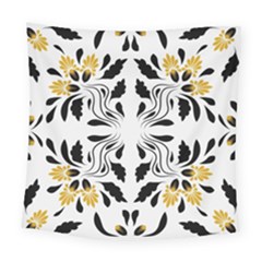 Folk Flowers Print Floral Pattern Ethnic Art Square Tapestry (large) by Eskimos