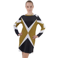 Abstract Pattern Geometric Backgrounds   Long Sleeve Hoodie Dress by Eskimos