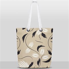 Folk Flowers Print Floral Pattern Ethnic Art Full Print Rope Handle Tote (small) by Eskimos
